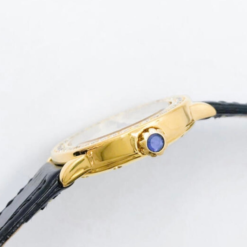 Must De CARTIER RONDE 27mm GP Silver Diamond Watch