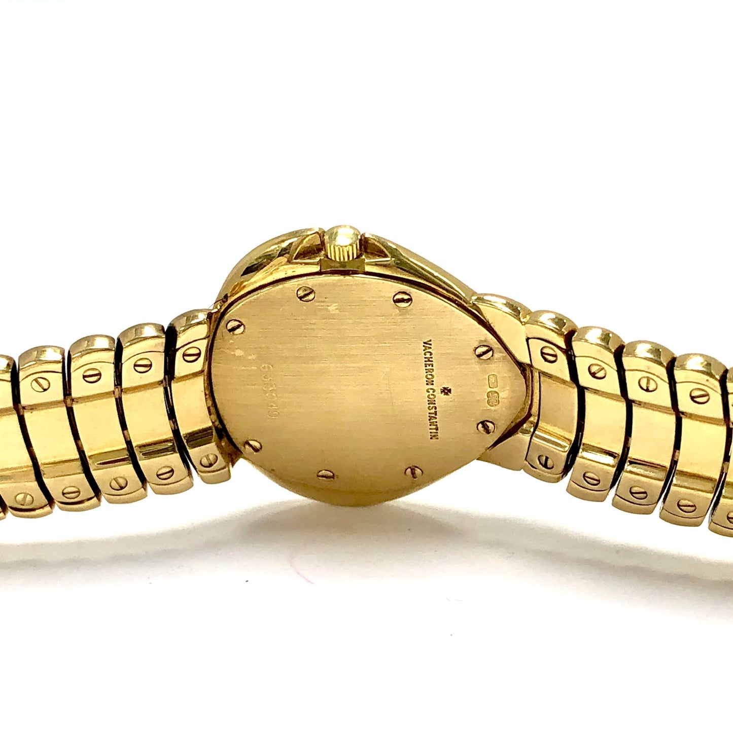 VACHERON CONSTANTIN Quartz 25mm 18K Yellow Gold Blue Sapphire Accent Watch