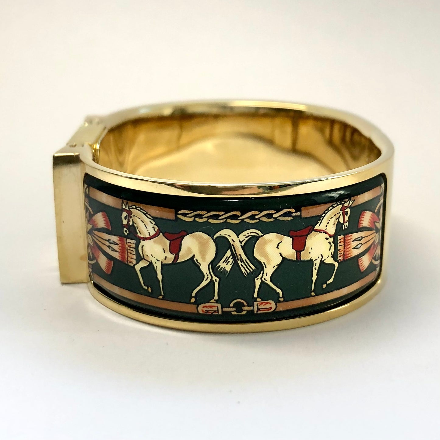 HERMÈS LOQUET Quartz 20mm Gold-Plated Multi-Color SAPPHIRES & DIAMONDS Watch