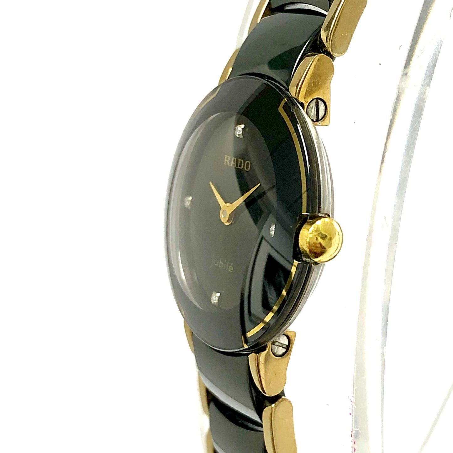 RADO JUBILÉ Quartz 23mm Black High-Tech Ceramics & Steel Diamond Dial Watch