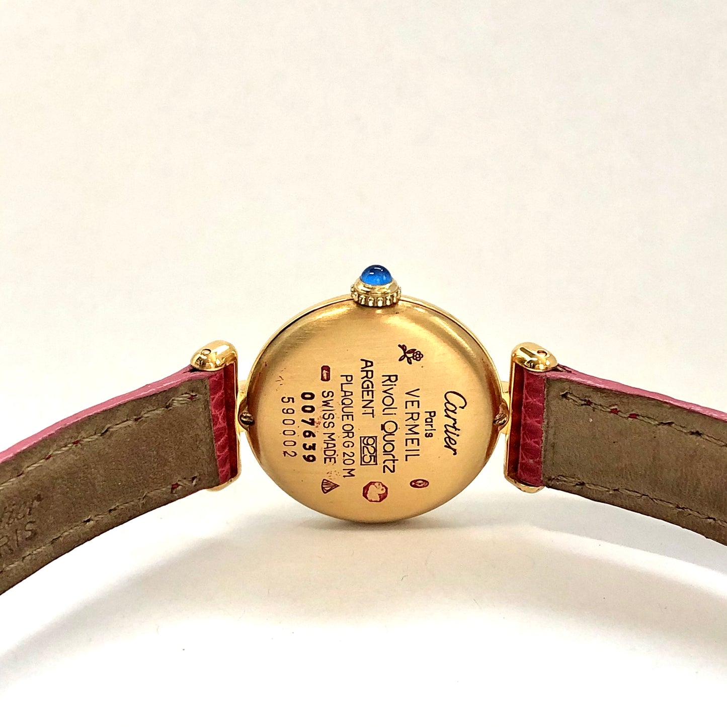 CARTIER VERMEIL COLISÈE Quartz 24mm GoldPlated Silver DIAMONDS
 & Red Rubies Watch