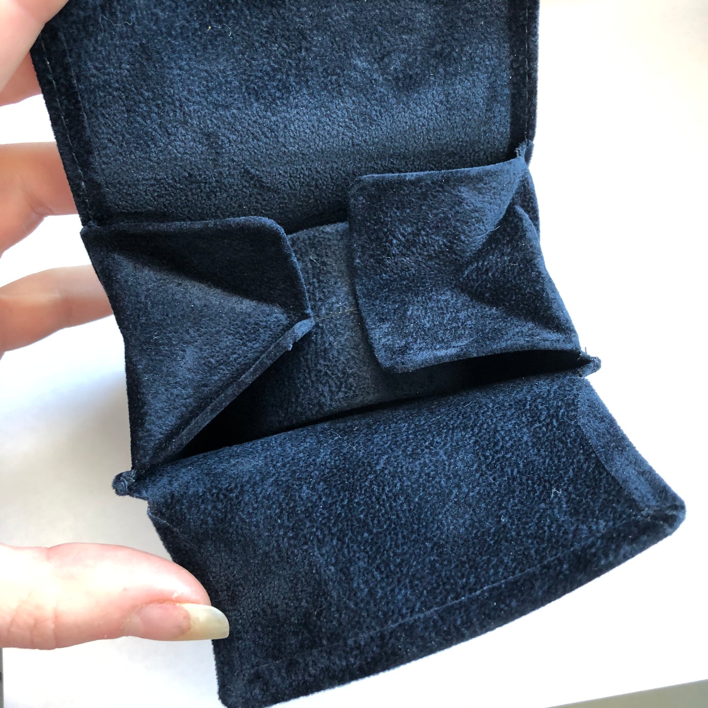 CHOPARD Blue Faux Suede Case with Holder 4 x 4 x 2 inches