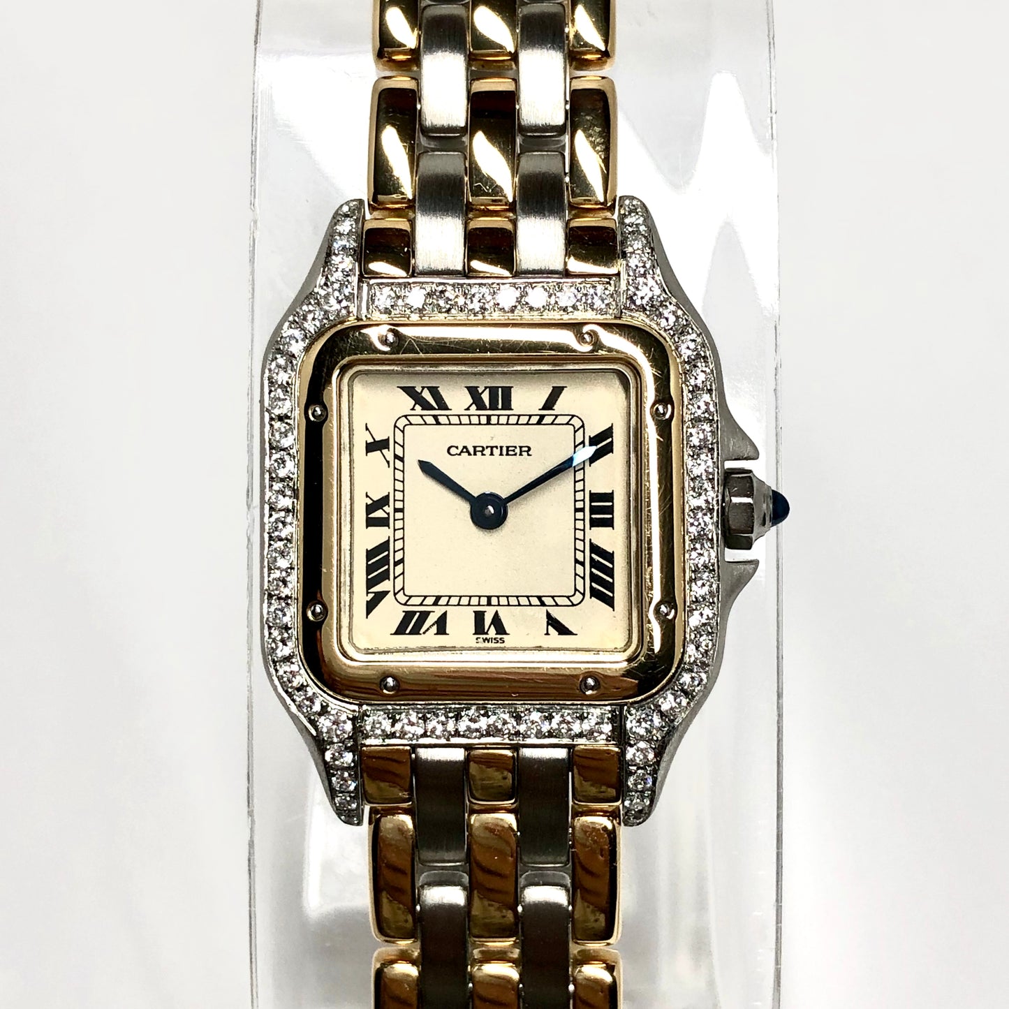 CARTIER PANTHERE Quartz 23mm 3 Row Gold 0.54TCW Diamond Watch