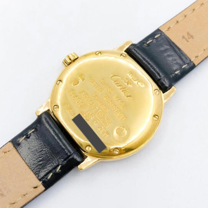 Must De CARTIER RONDE 27mm GP Silver Diamond Watch