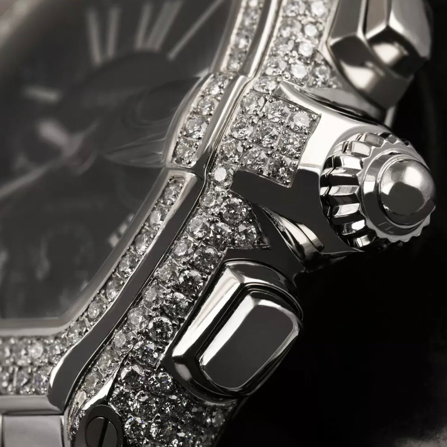CARTIER ROADSTER 2618 Automatic 42mm Steel ~7TCW Diamond Watch