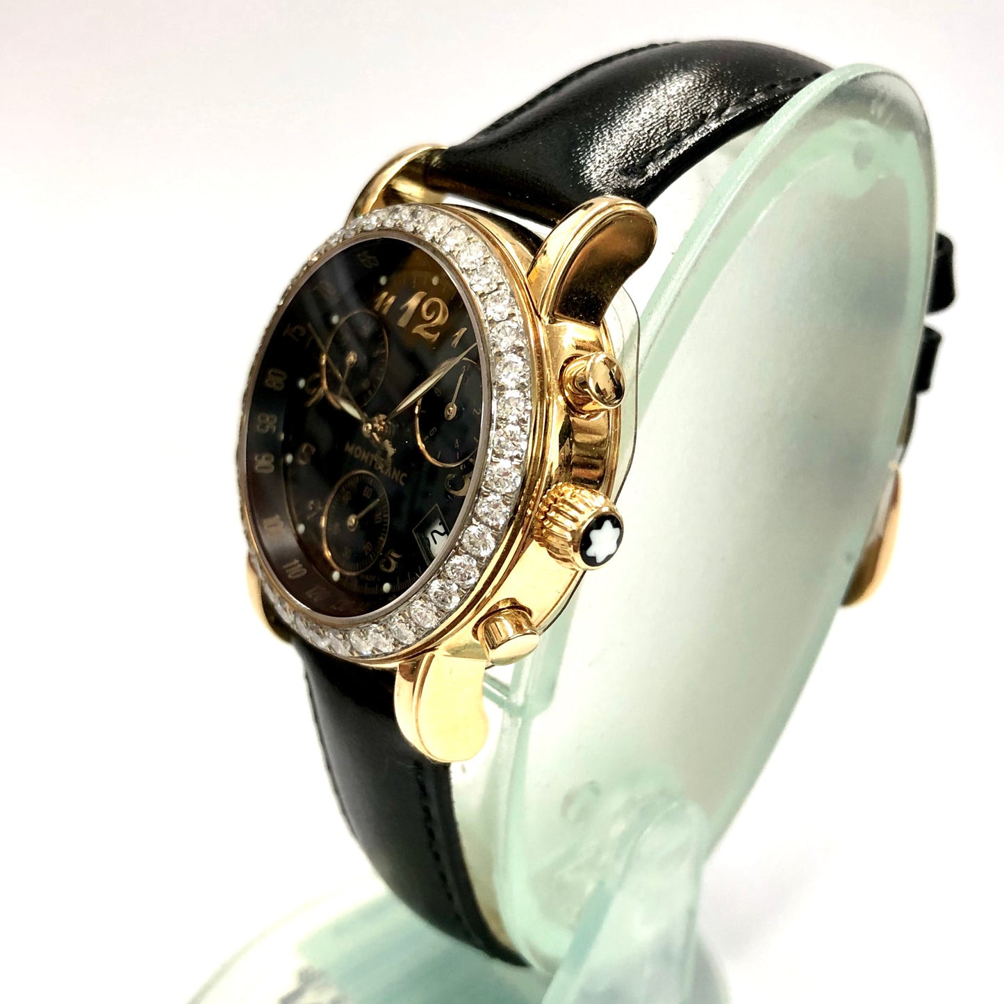 MONTBLANC MEISTERSTUCK Chronograph Quartz 32mm Goldelectroplated Diamond Watch