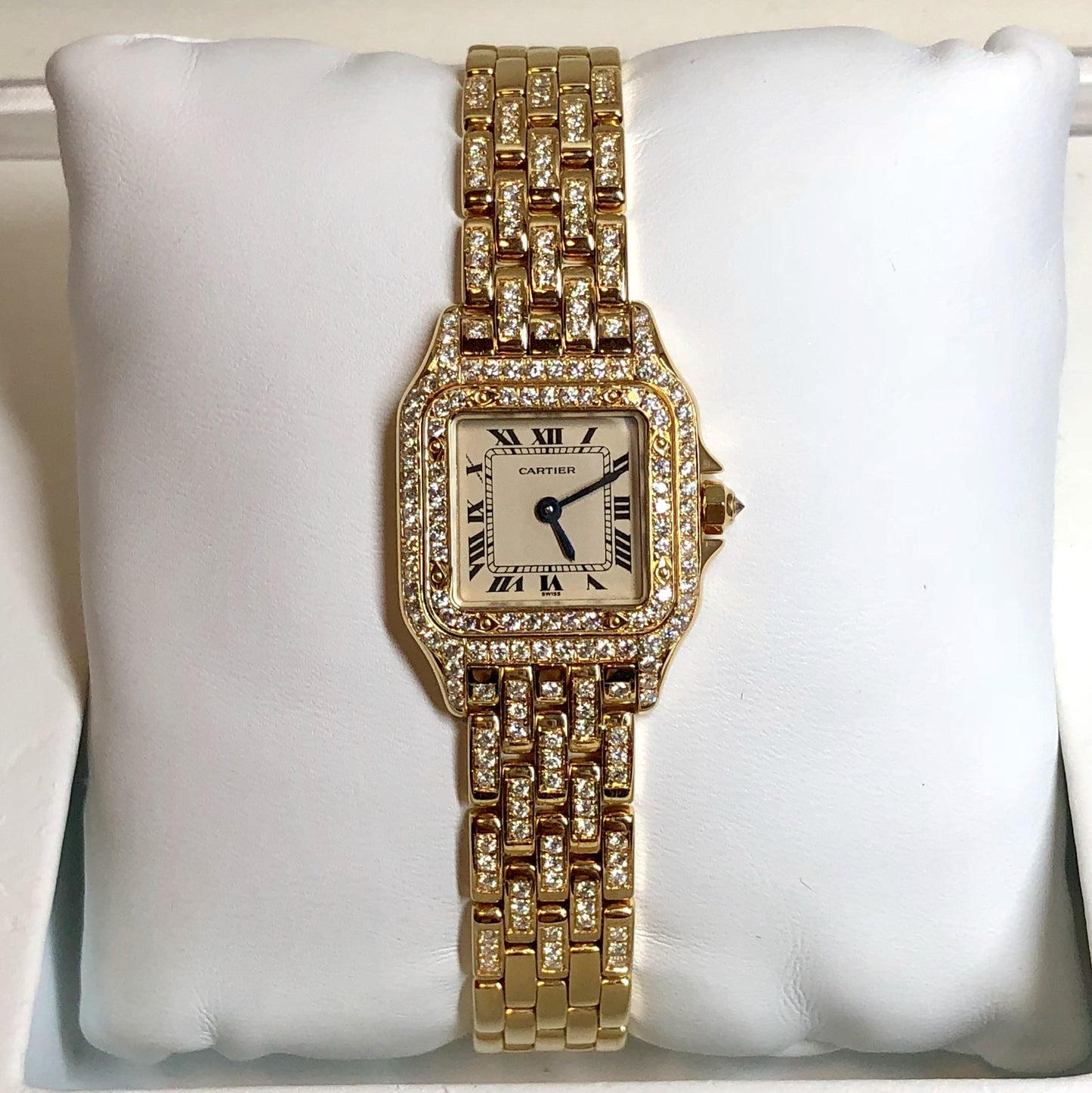 CARTIER PANTHERE Quartz 23mm 18K Yellow Gold 3.2TCW DIAMONDS Watch