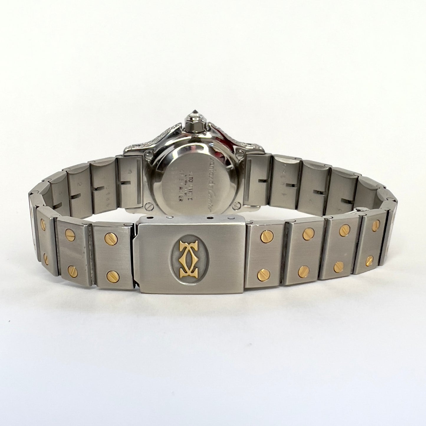 CARTIER SANTOS OCTAGON 25mm Automatic 2 Tone 1.5TCW DIAMOND Watch