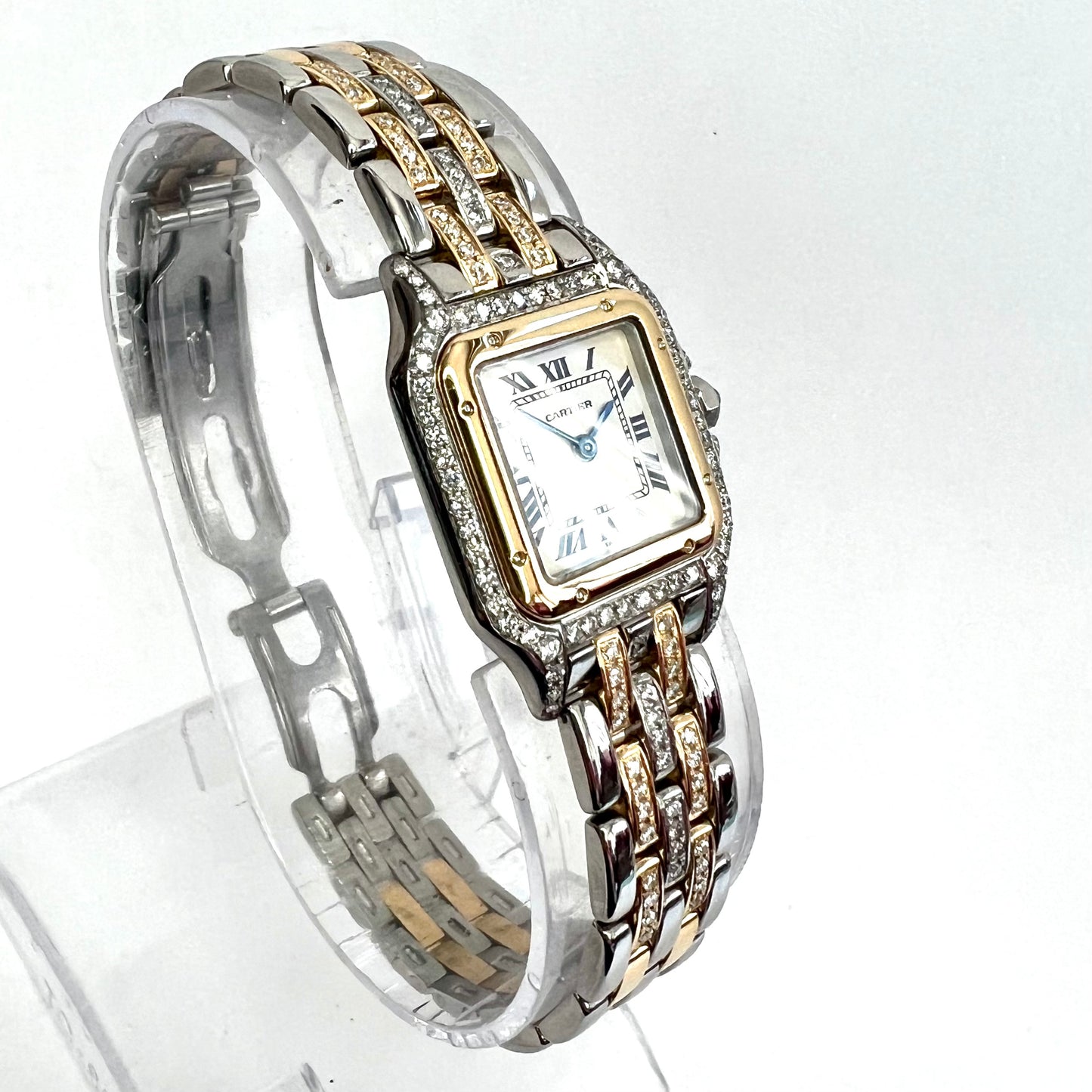 CARTIER PANTHÉRE Quartz 22mm 2 Row Gold ~1.2TCW Diamond Watch