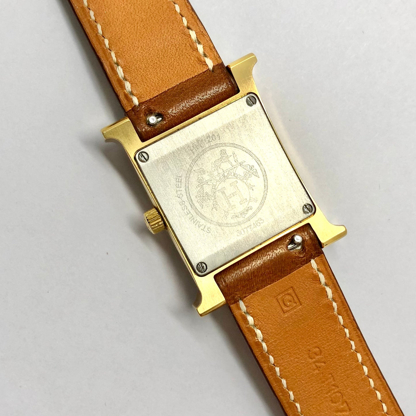 HERMÈS HEURE H Quartz 25mm Two Tone 0.91TCW DIAMOND Watch Hermès Double Tour Band