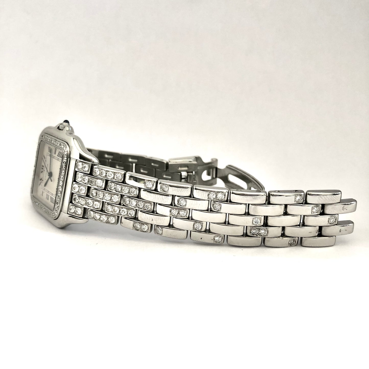 CARTIER PANTHÉRE Quartz 29mm Steel 3.42TCW Diamond Watch