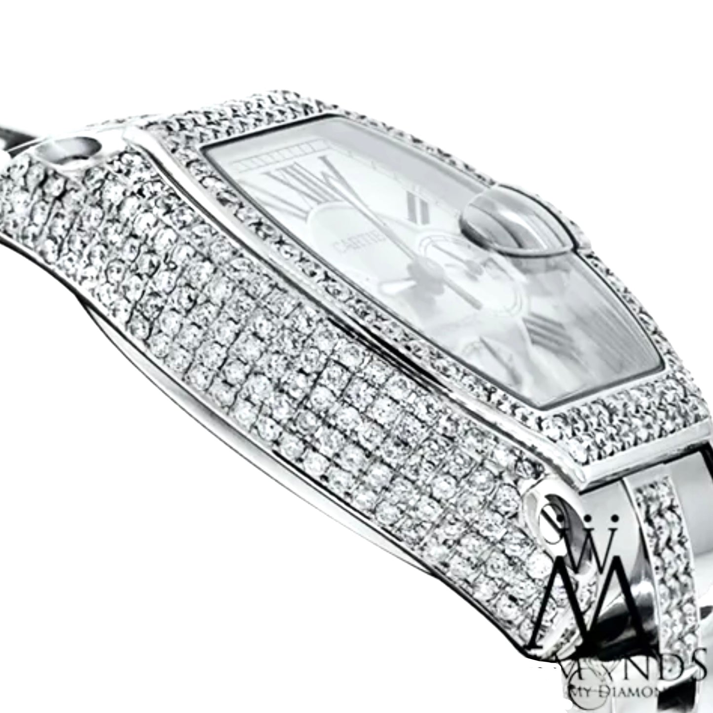 CARTIER ROADSTER Chronograph 2618 Automatic 42mm Steel ~5TCW DIAMOND Watch