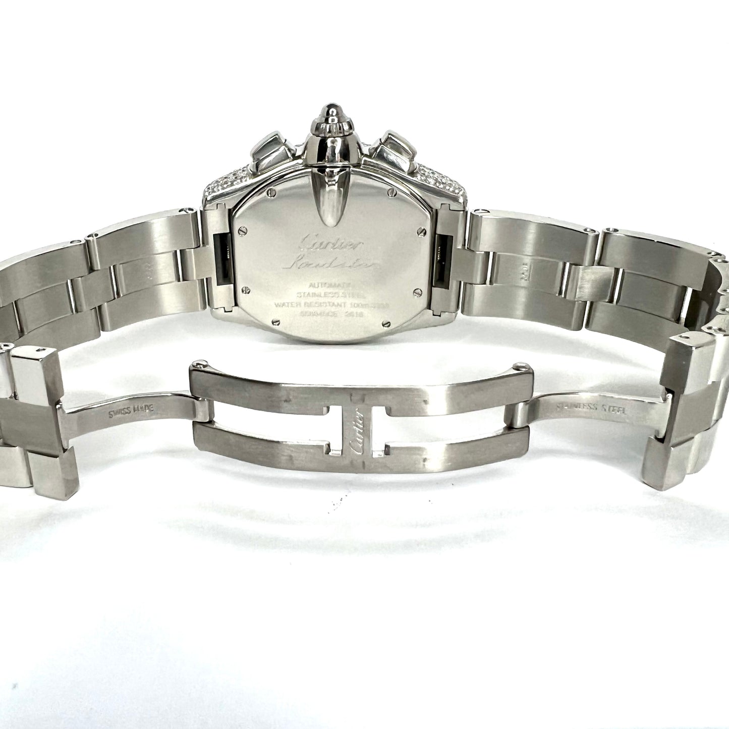 CARTIER ROADSTER 2618 Automatic 42mm Steel ~5.5TCW Diamond Watch