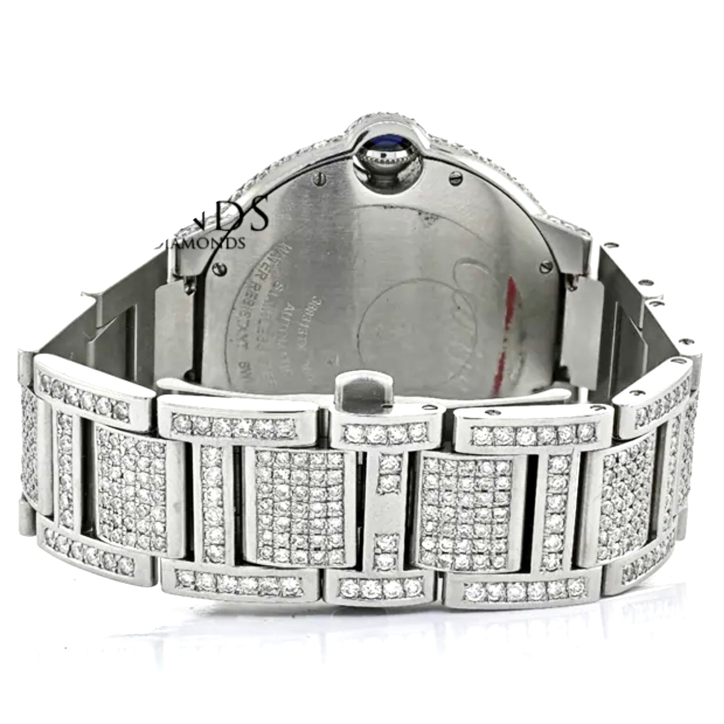 CARTIER BALLON BLEU 3765 42mm Automatic Steel ~8TCW DIAMOND Watch