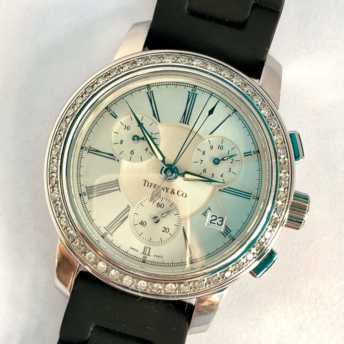 TIFFANY & CO. Chronograph Quartz 36mm Steel DIAMOND Watch