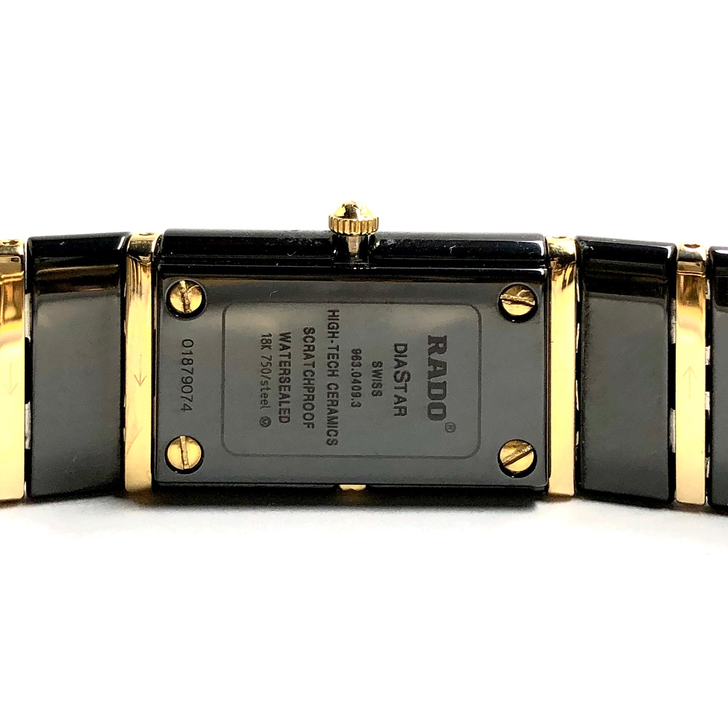RADO DiaStar Quartz 16mm 18K Yellow Gold, Steel & High-Tech Black Ceramics ~0.75TCW Diamond Watch