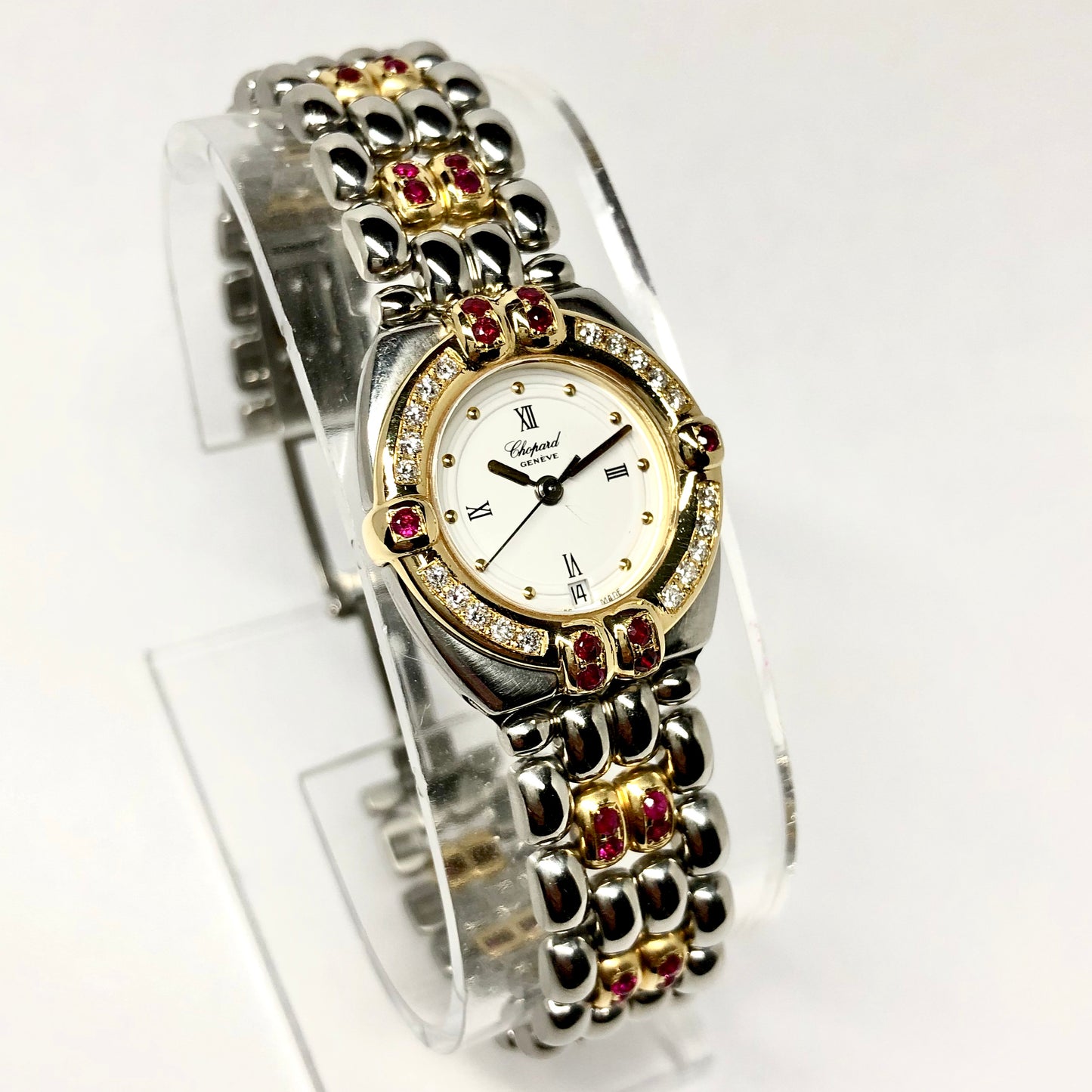 CHOPARD GSTAAD 24mm 2 Tone Diamonds & Rubies Watch