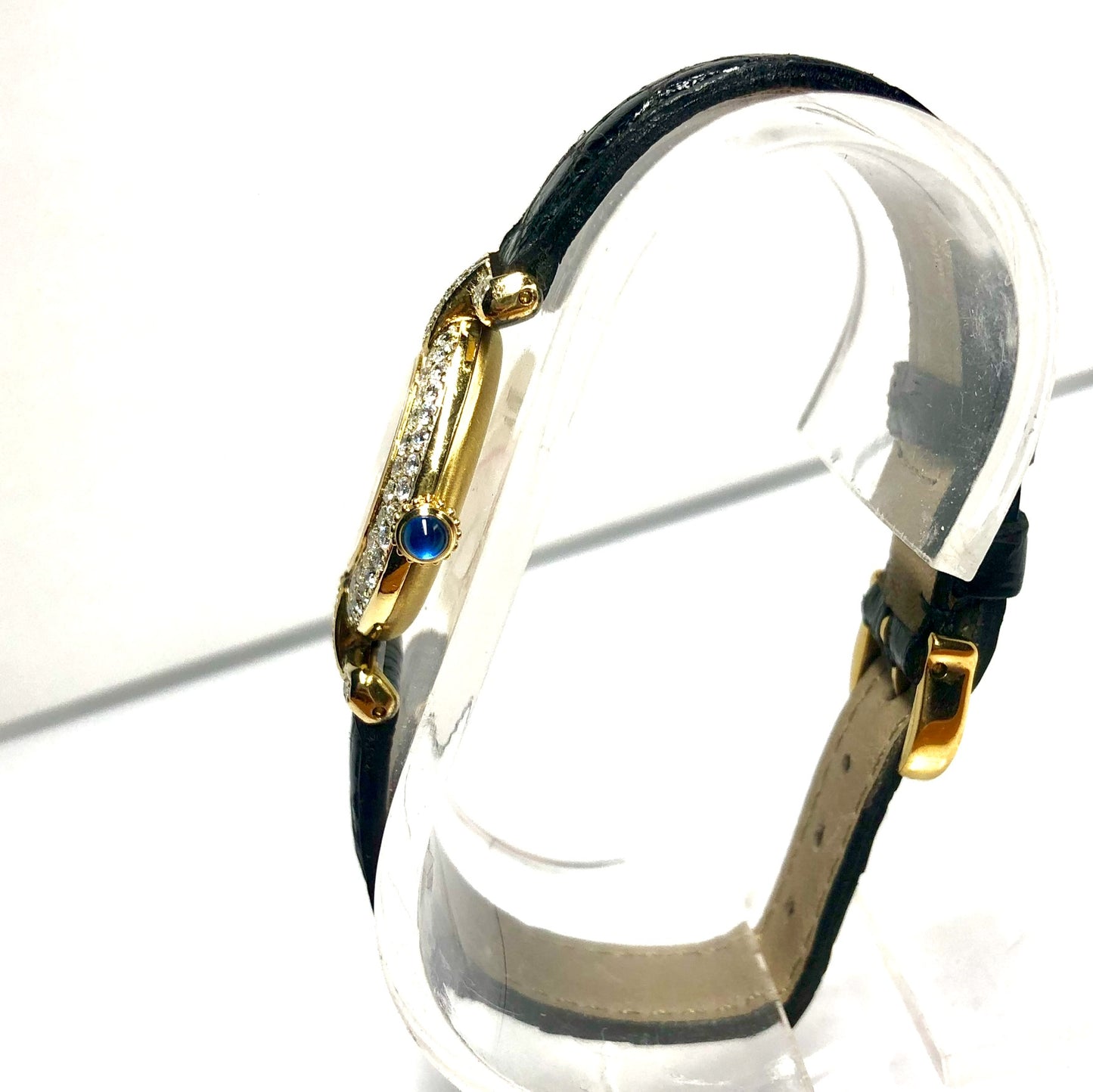 CARTIER VERMEIL COLISÈE 24mm Quartz GoldPlated Silver DIAMOND Watch