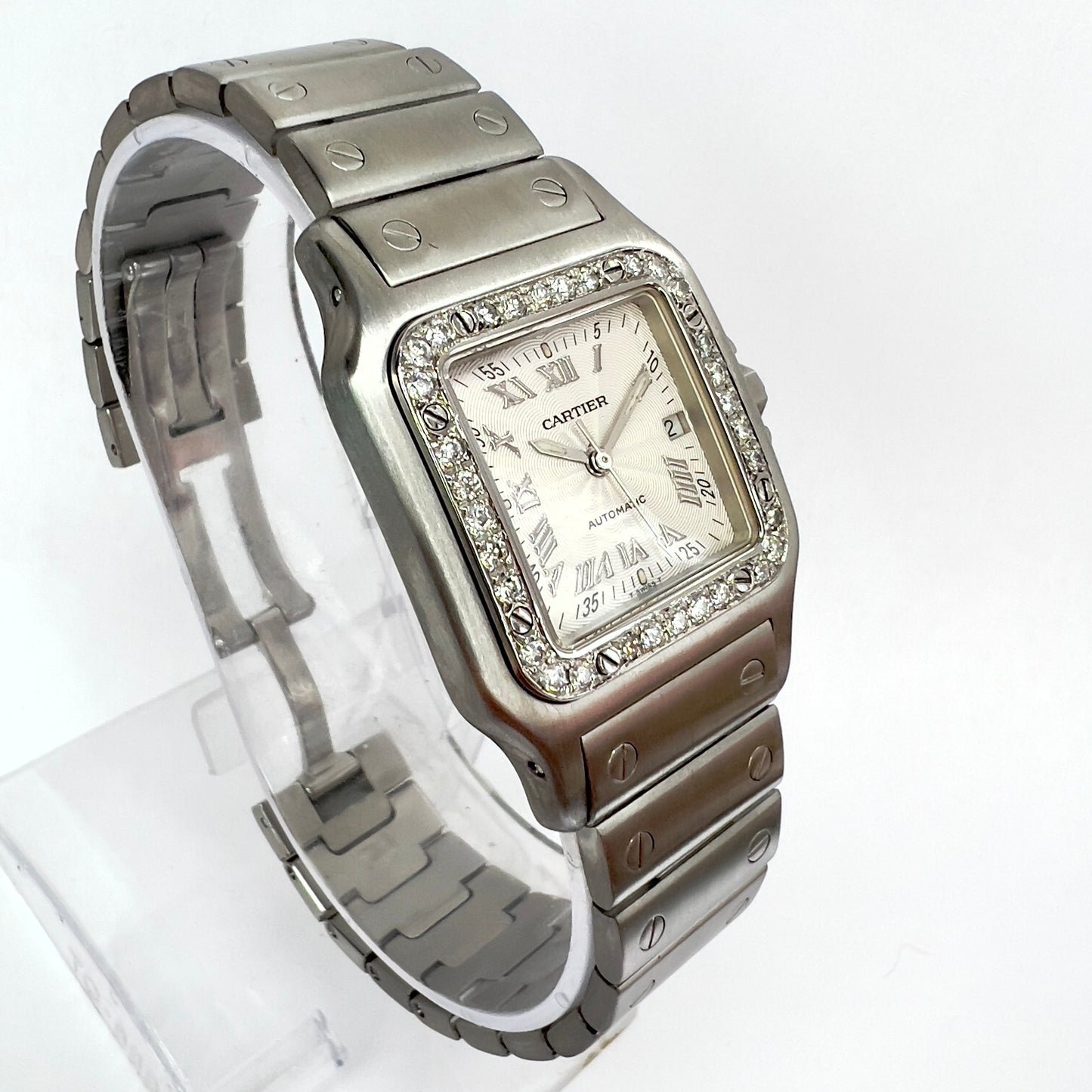 CARTIER SANTOS GALBEE 29mm Automatic Steel 0.85TCW Diamond Watch