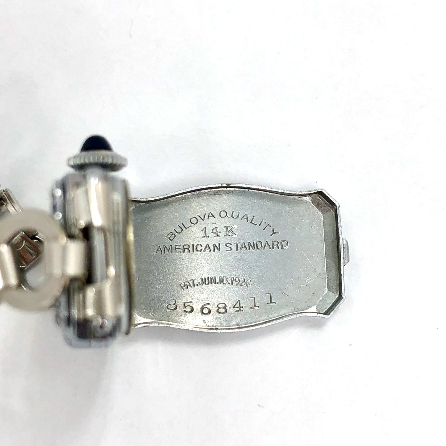 BULOVA Hand-Wind 14K White Gold &Steel Ladies Watch FACTORY DIAMONDS & SAPPHIRES