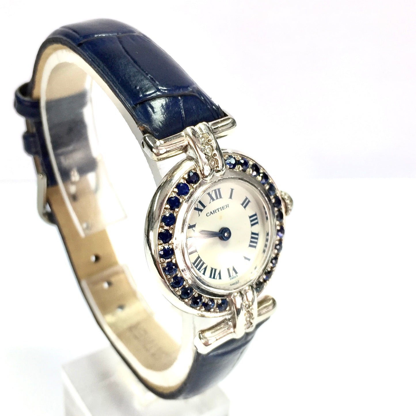 CARTIER COLISÈE Quartz 24mm Silver DIAMONDS & Blue SAPPHIRES Watch