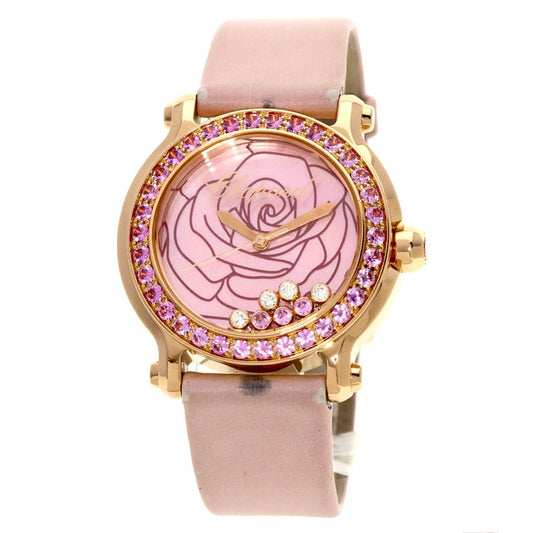 CHOPARD LMT Edition 100 Worldwide Quartz 36mm 18K Rose Gold Pink Sapphires and Diamonds Watch