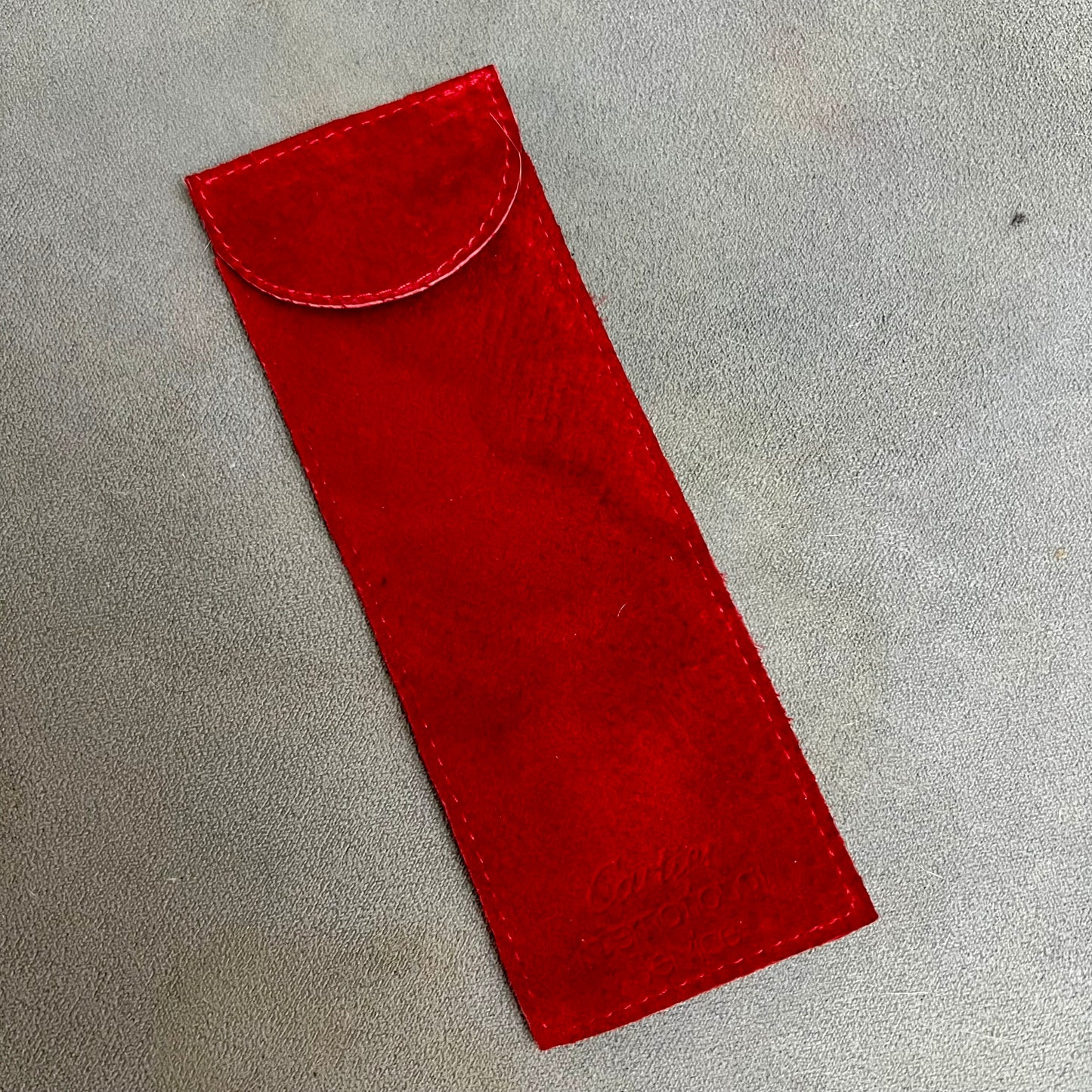 CARTIER Genuine Red Leather Service Pouch 6.25x2.25 inches