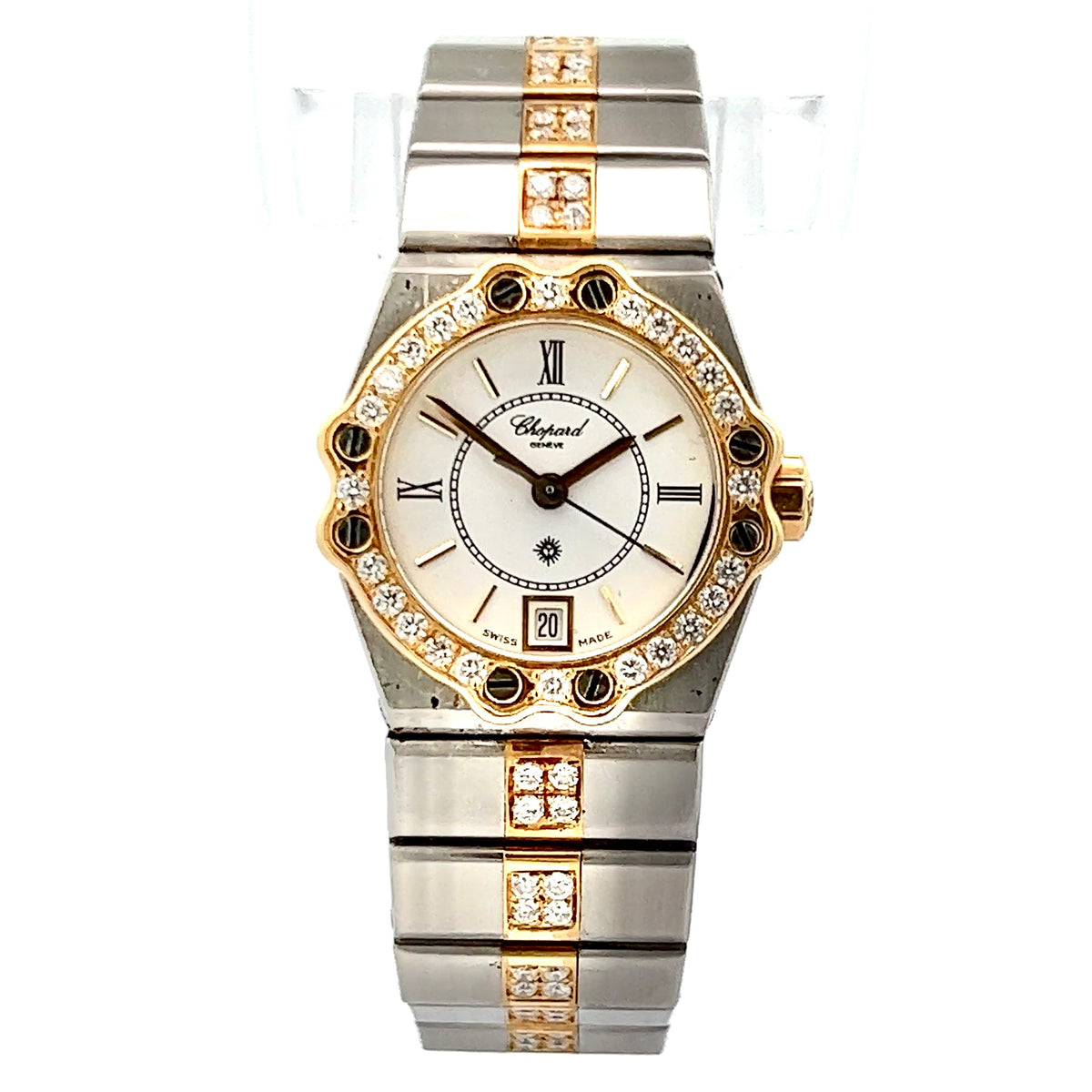 CHOPARD ST. MORITZ Quartz 19mm 2 Tone DIAMOND Watch CHOPARD ST. MORITZ Quartz 19mm 2 Tone 0.21TCW DIAMOND Watch  main image 3