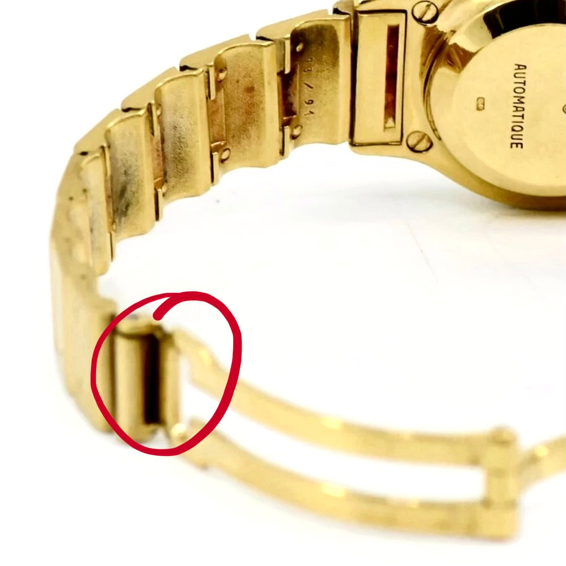 CARTIER SANTOS 9.88/4.84mm wide 18K Yellow Gold Deployment Buckle Connector 0.4g