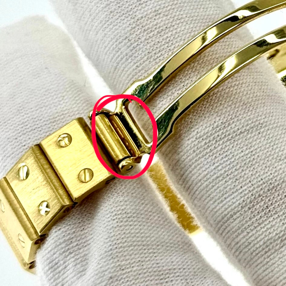 CARTIER SANTOS 7.38/4.97mm wide 18K Yellow Gold Deployment Buckle Connector 0.4g