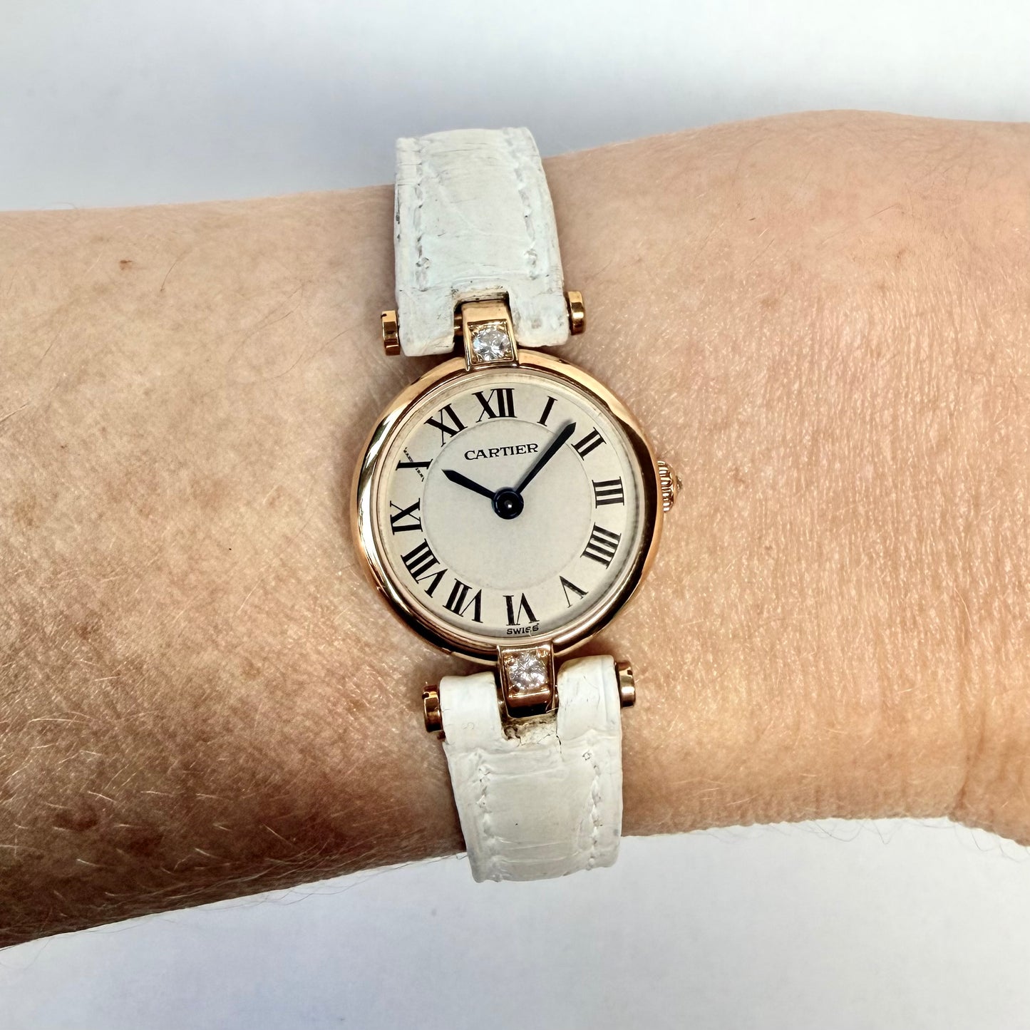 CARTIER COLISEE VENDOME Quartz 19.50mm 18K Yellow Gold 0.15TCW Factory Diamonds Watch