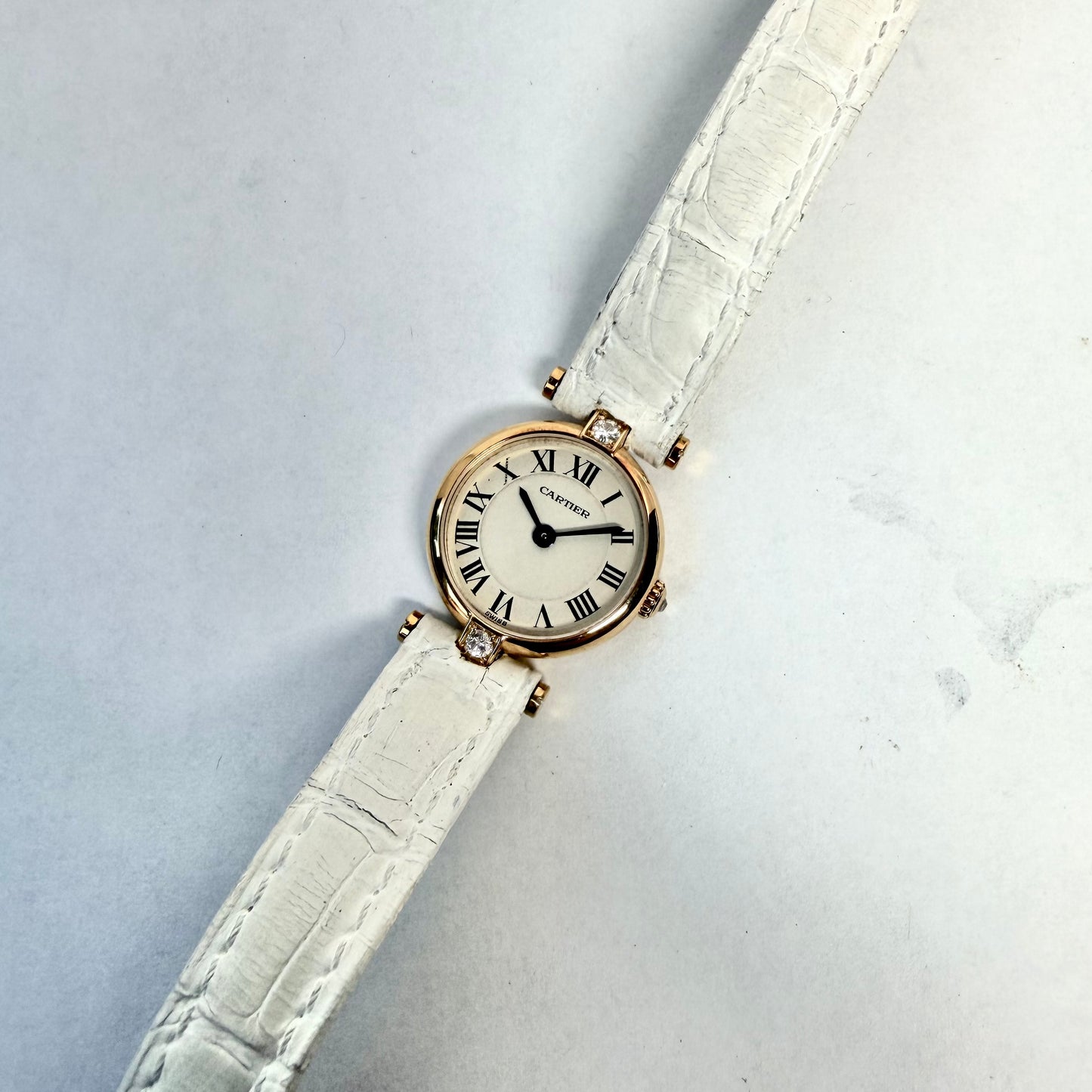 CARTIER COLISEE VENDOME Quartz 19.50mm 18K Yellow Gold 0.15TCW Factory Diamonds Watch