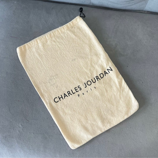 CHARLES JOURDAN Cream Flannel String Dust Bag 14x9.75 inches