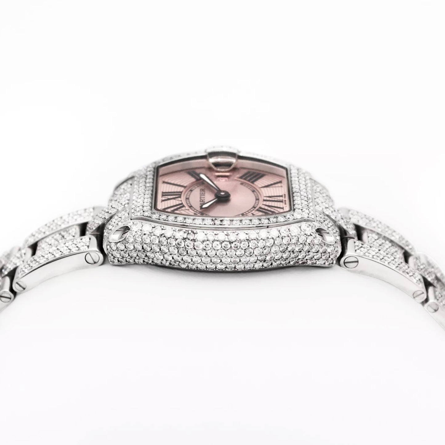 CARTIER ROADSTER Quartz 31mm Steel ~7TCW Diamond Watch