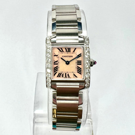 CARTIER TANK FRANCAISE Quartz 20mm Steel 0.80TCW DIAMOND Watch