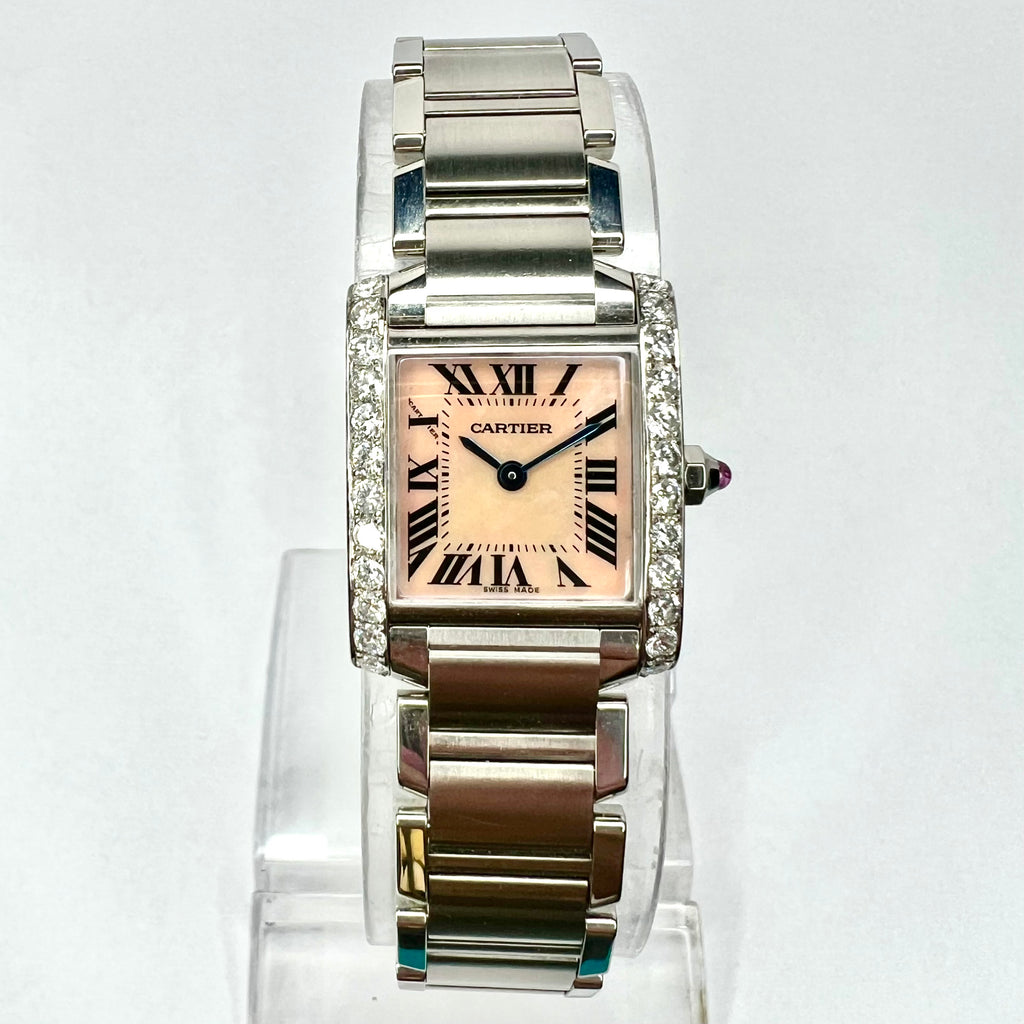 CARTIER TANK FRANCAISE Quartz 20mm Steel 0.80TCW DIAMOND  display picture 3