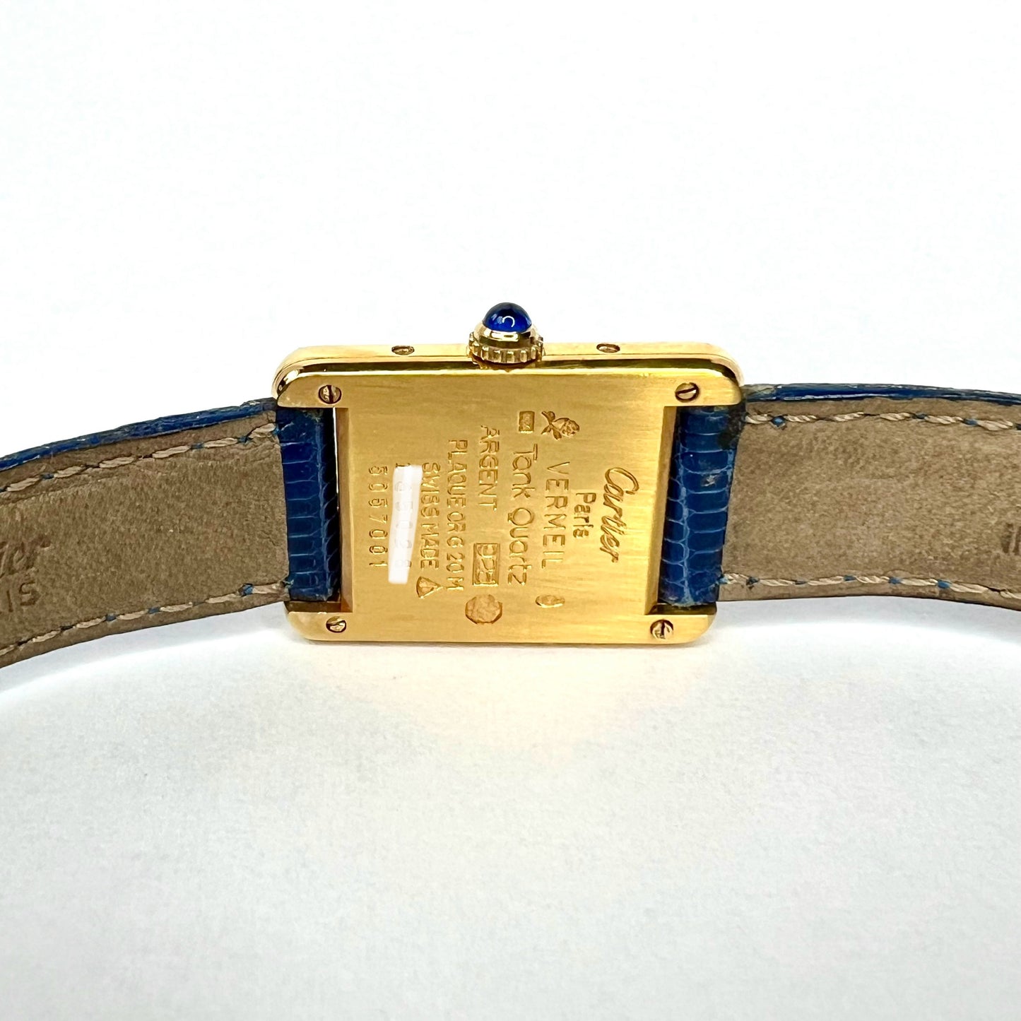 CARTIER TANK Quartz 21mm Goldplated Silver 0.65TCW Diamond Watch