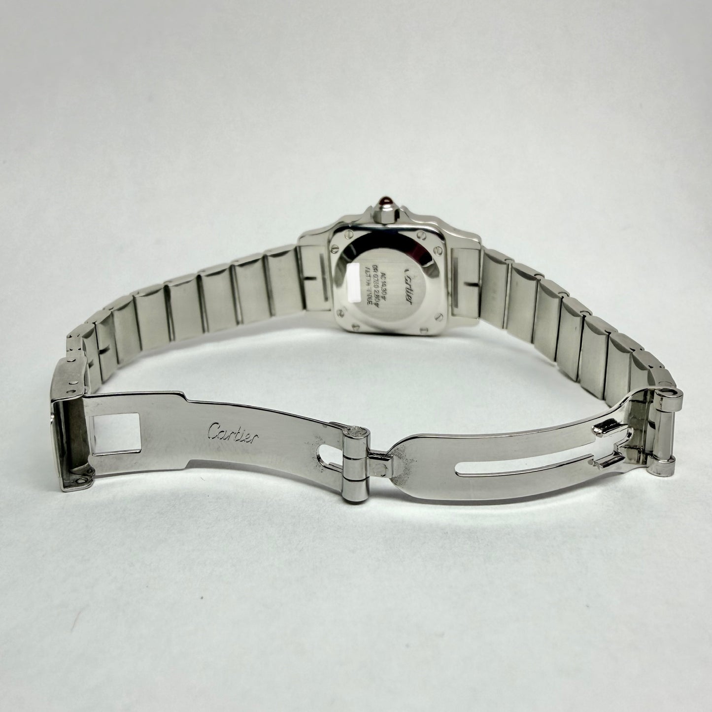 CARTIER SANTOS GALBEE 24mm Automatic 2 Tone Watch Burgundy Dial