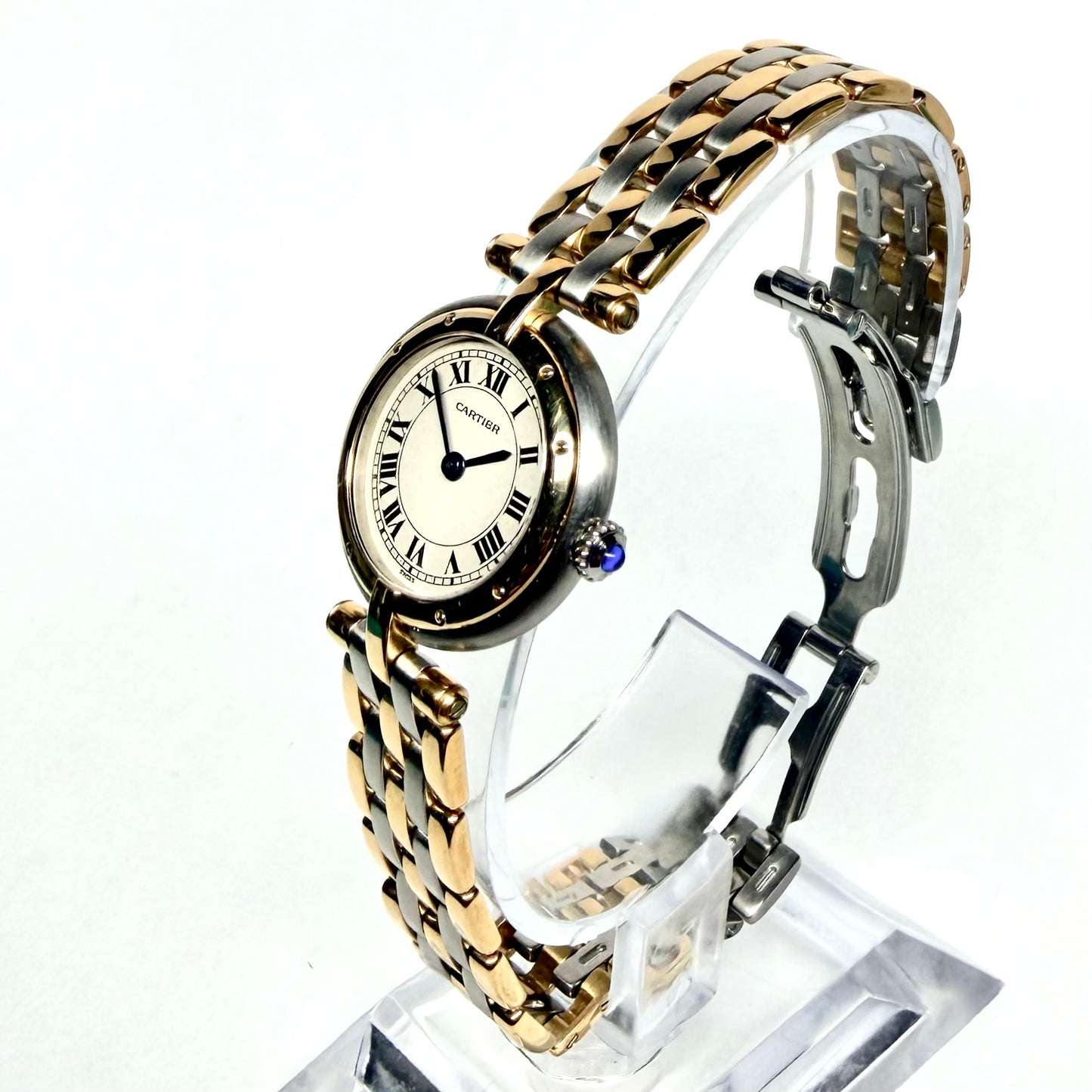 CARTIER PANTHERE VENDOME Quartz 24mm 3 Row Gold Watch Cream Dial