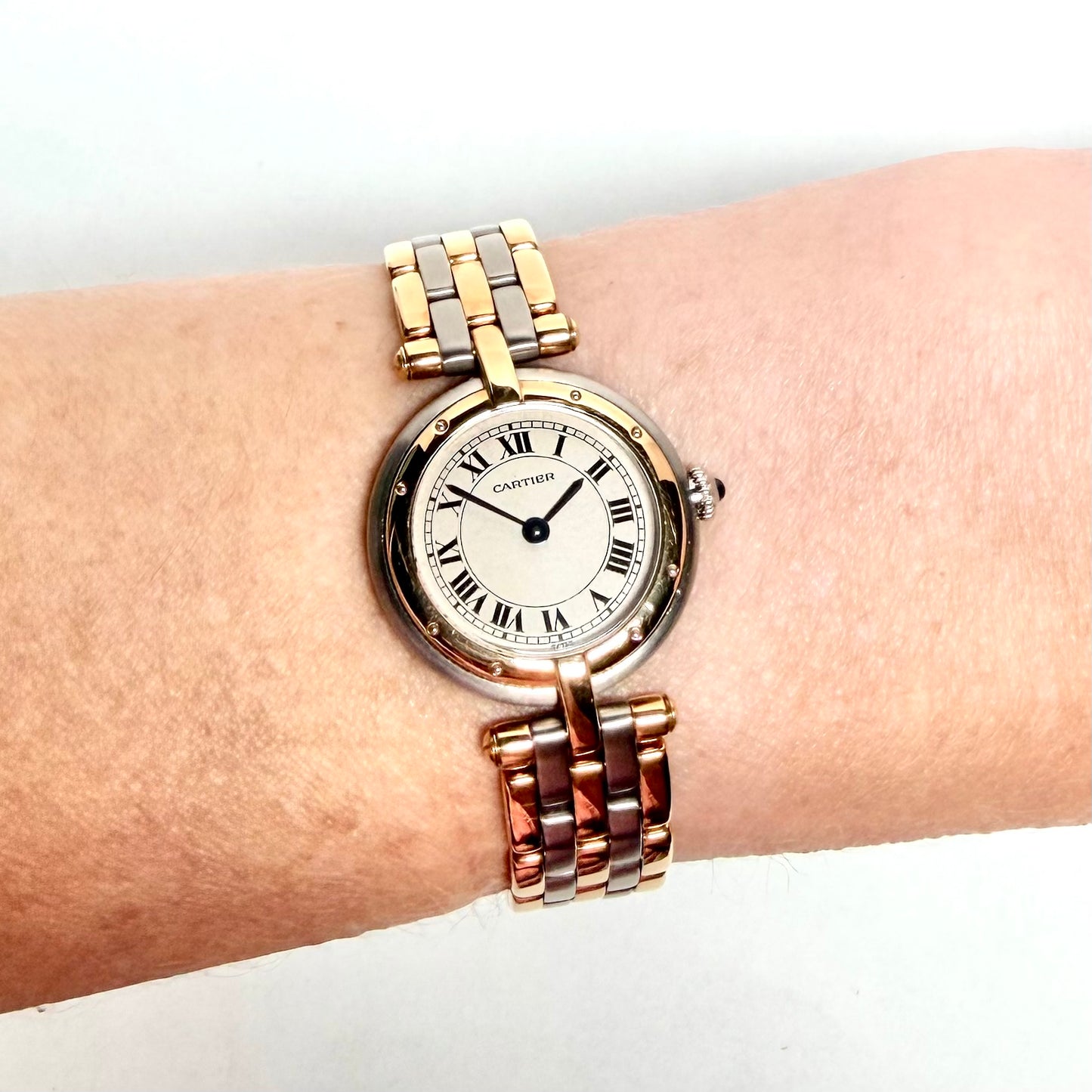 CARTIER PANTHERE VENDOME Quartz 24mm 3 Row Gold Watch Cream Dial