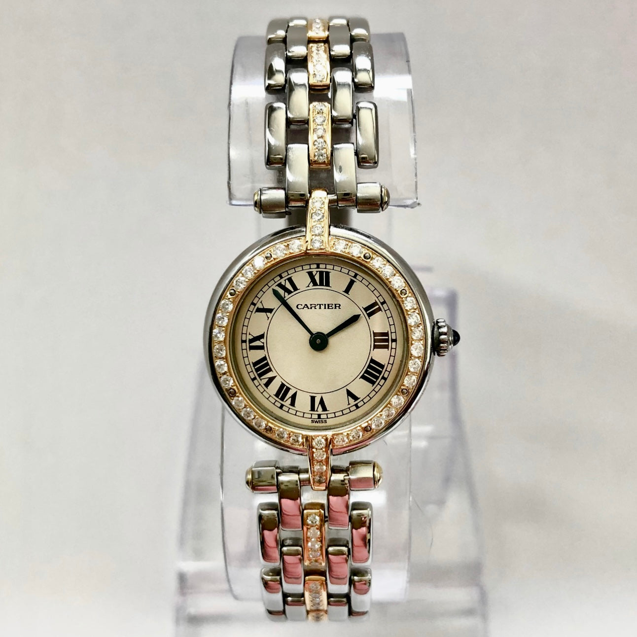 CARTIER PANTHERE VENDOME 24mm Quartz 1 Row Gold  0.65TCW Diamond Watch