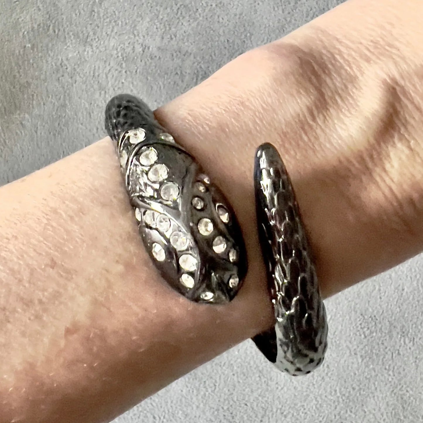 BUCKINGHAM Snake Bracelet with Crystals 6.75 Inches