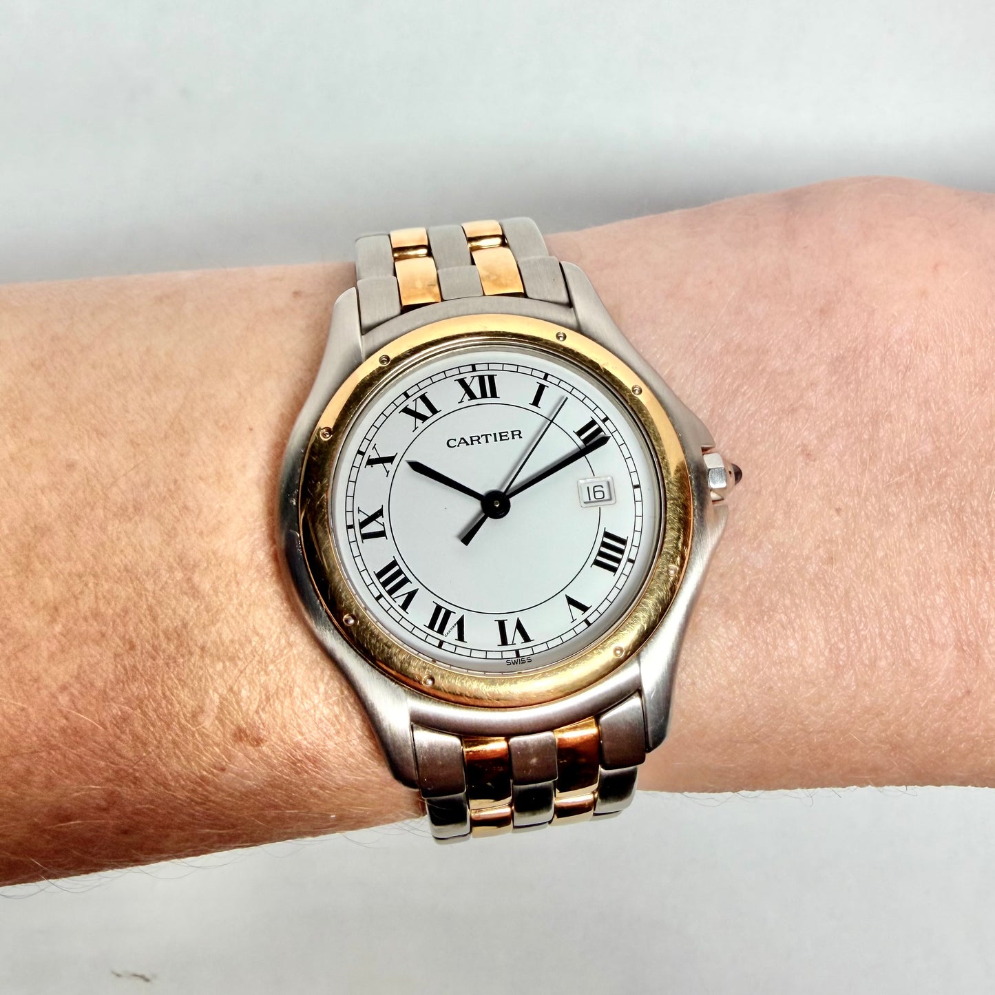 CARTIER PANTHERE COUGAR Quartz 32mm 2 Row Gold Watch