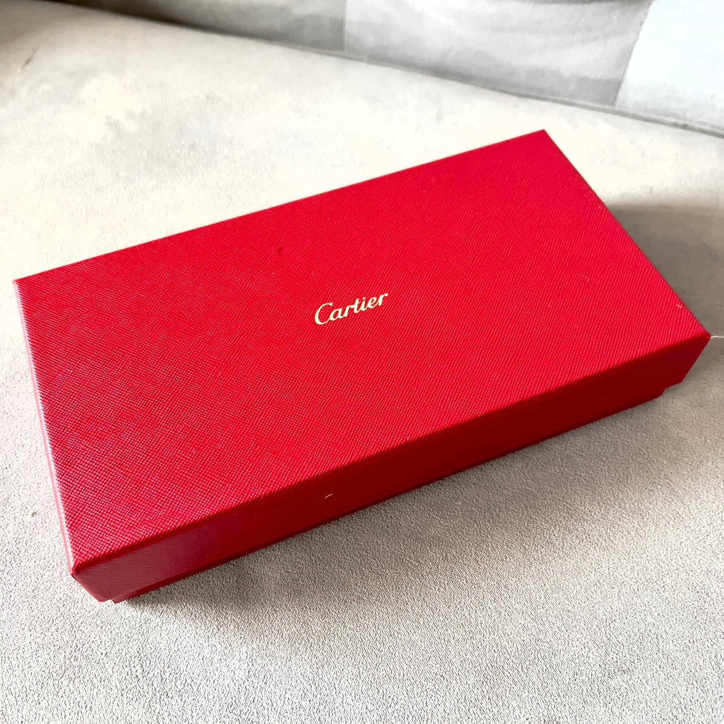 CARTIER Leather Goods Box 9.10x4.80x1.85 inches + Wrapping Cloth + Certificate