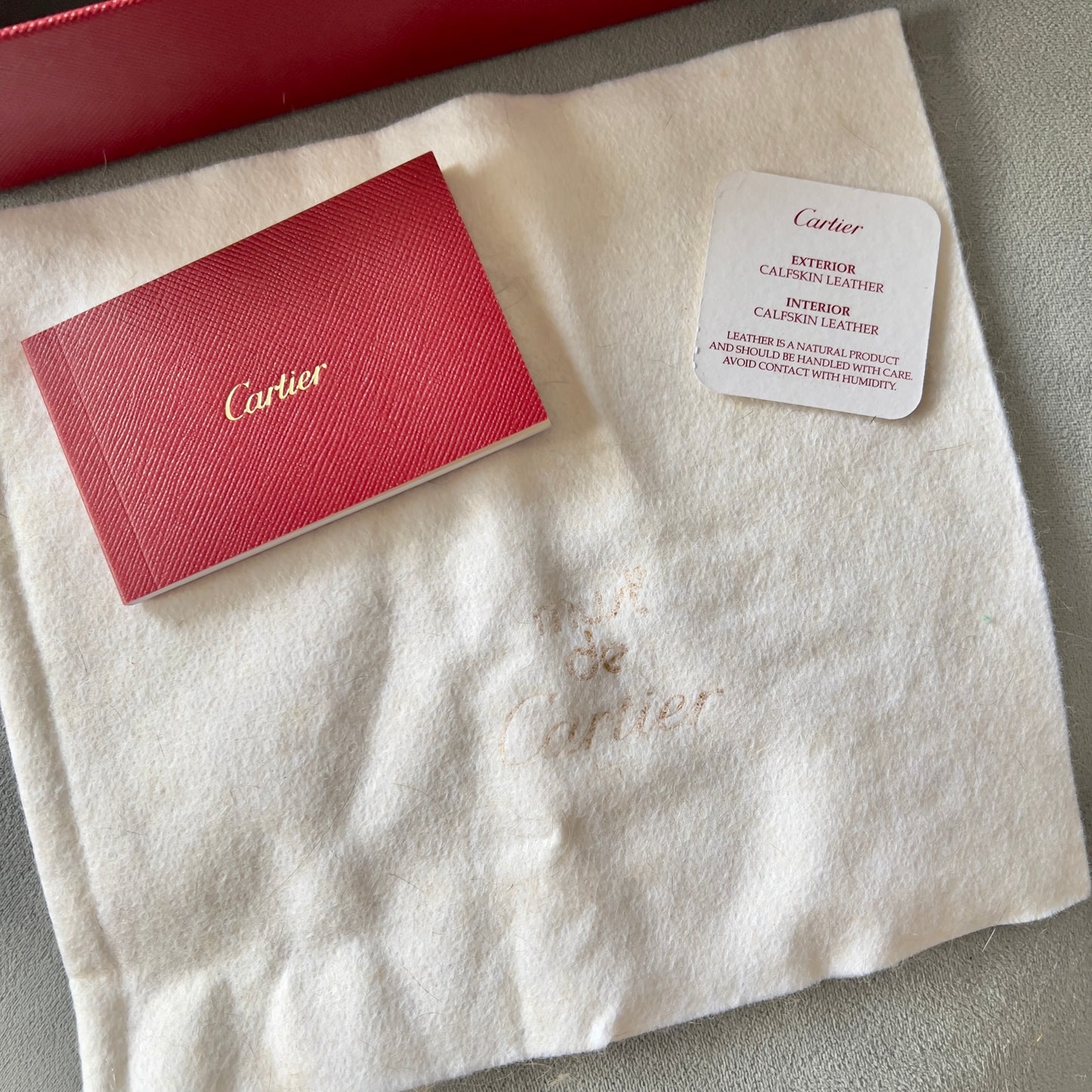 CARTIER Leather Goods Box 9.10x4.80x1.85 inches + Wrapping Cloth + Certificate