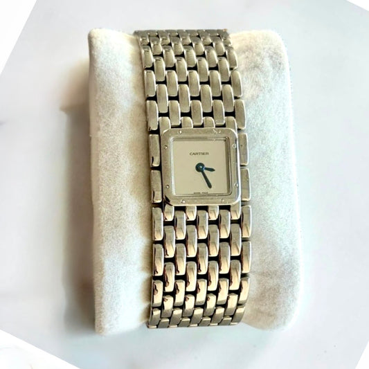 CARTIER Panthere RUBAN Quartz 21.5mm Steel Mirror Dial Watch