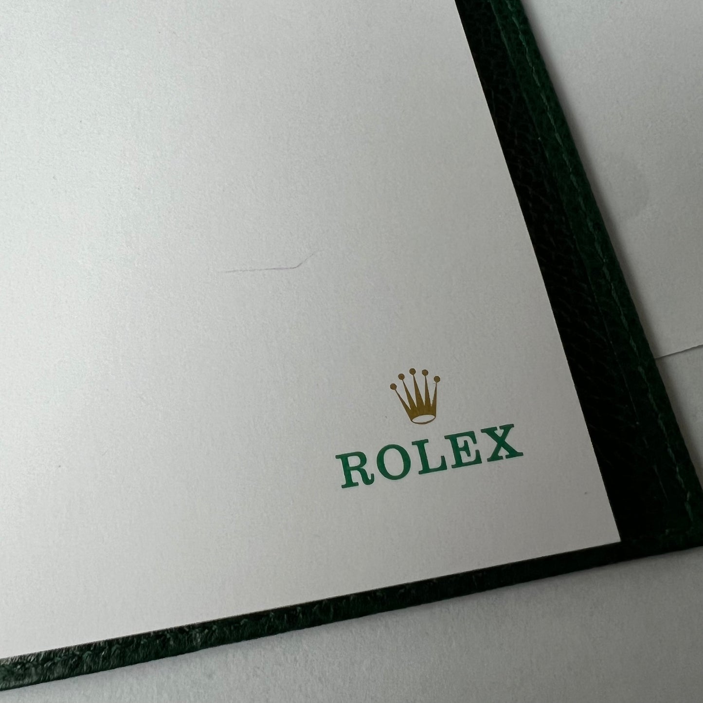 ROLEX Green Genuine Leather Notebook 7.20x3.90 inches 2 Sets of Pages