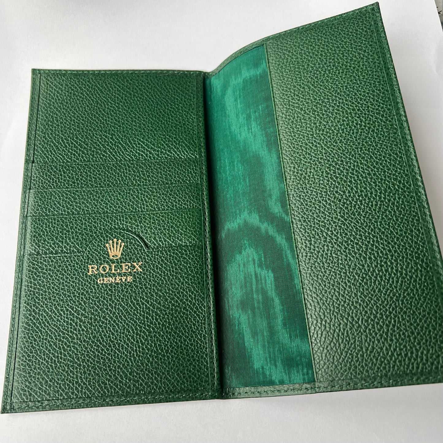 ROLEX Green Genuine Leather Notebook 7.20x3.90 inches 2 Sets of Pages