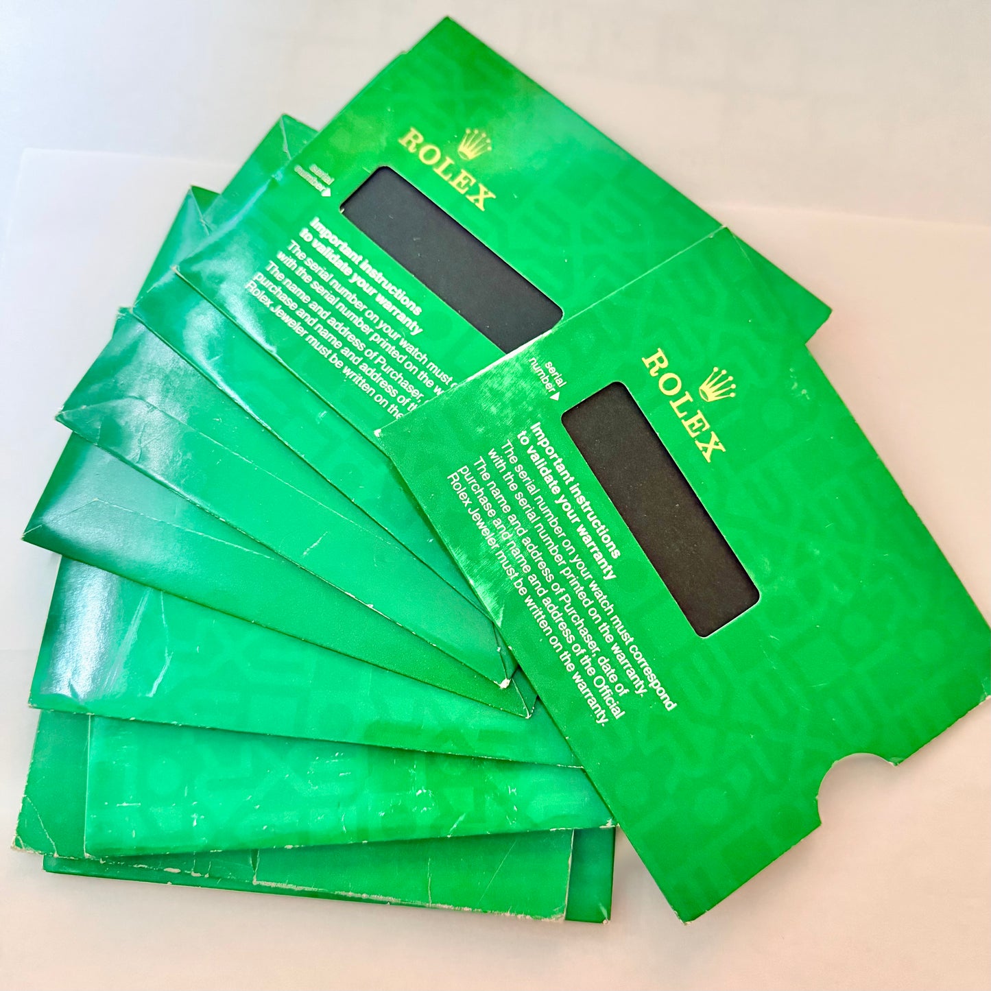 ROLEX Green Warranty Card Holder with Black Insert 5.25x4 inches