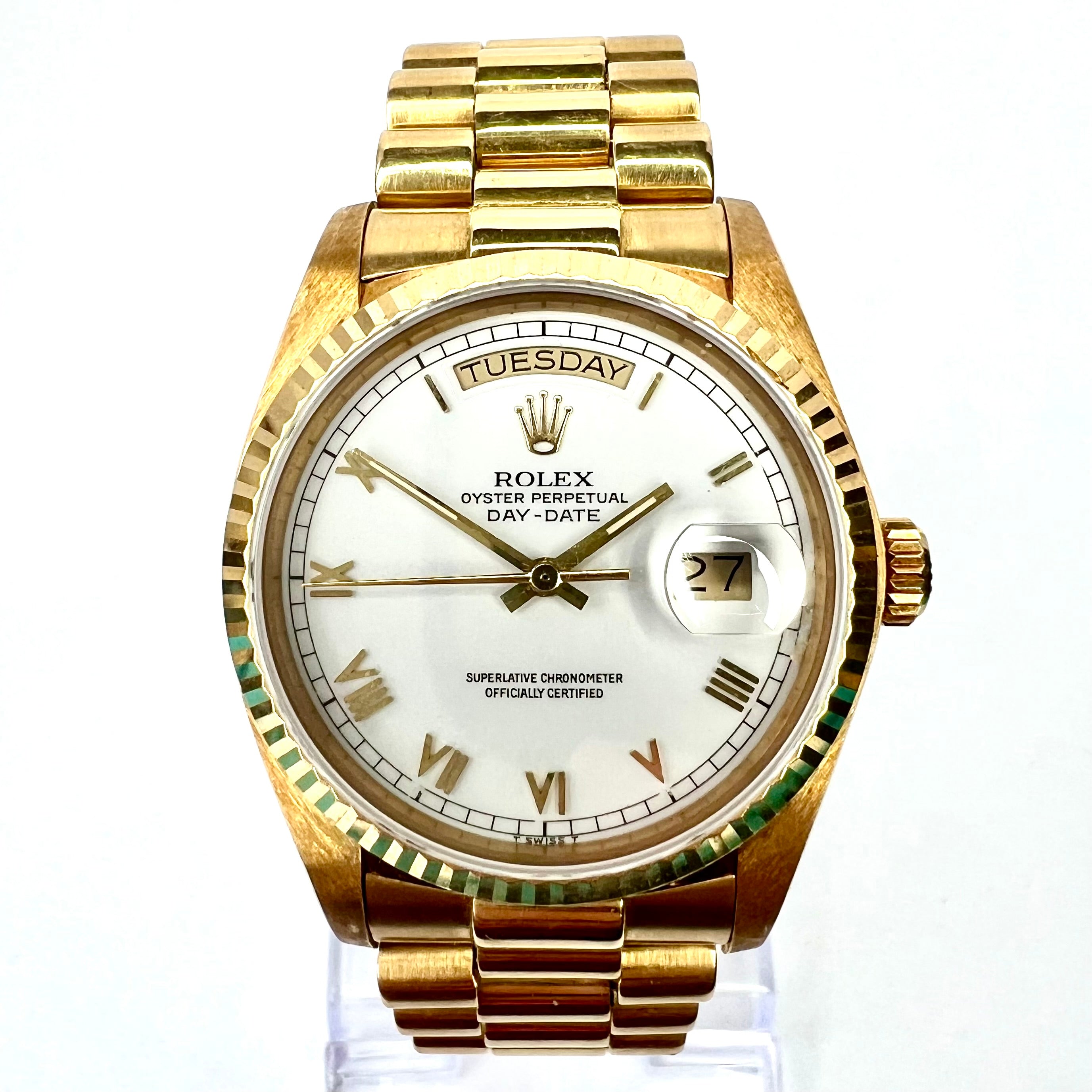 Rolex Value ROLEX OYSTER PERPETUAL DAY-DATE Automatic 36mm 18K Yellow Gold Watch ...